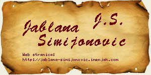 Jablana Simijonović vizit kartica